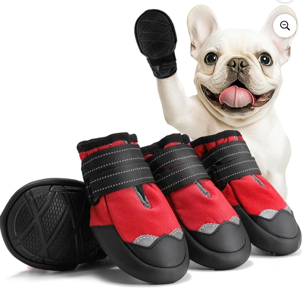 ZDM Waterproof Dog Boots Red Size 7